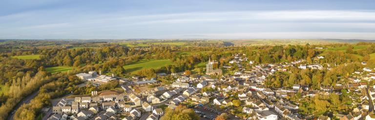 An aerial view of Hatherleigh, West Devon